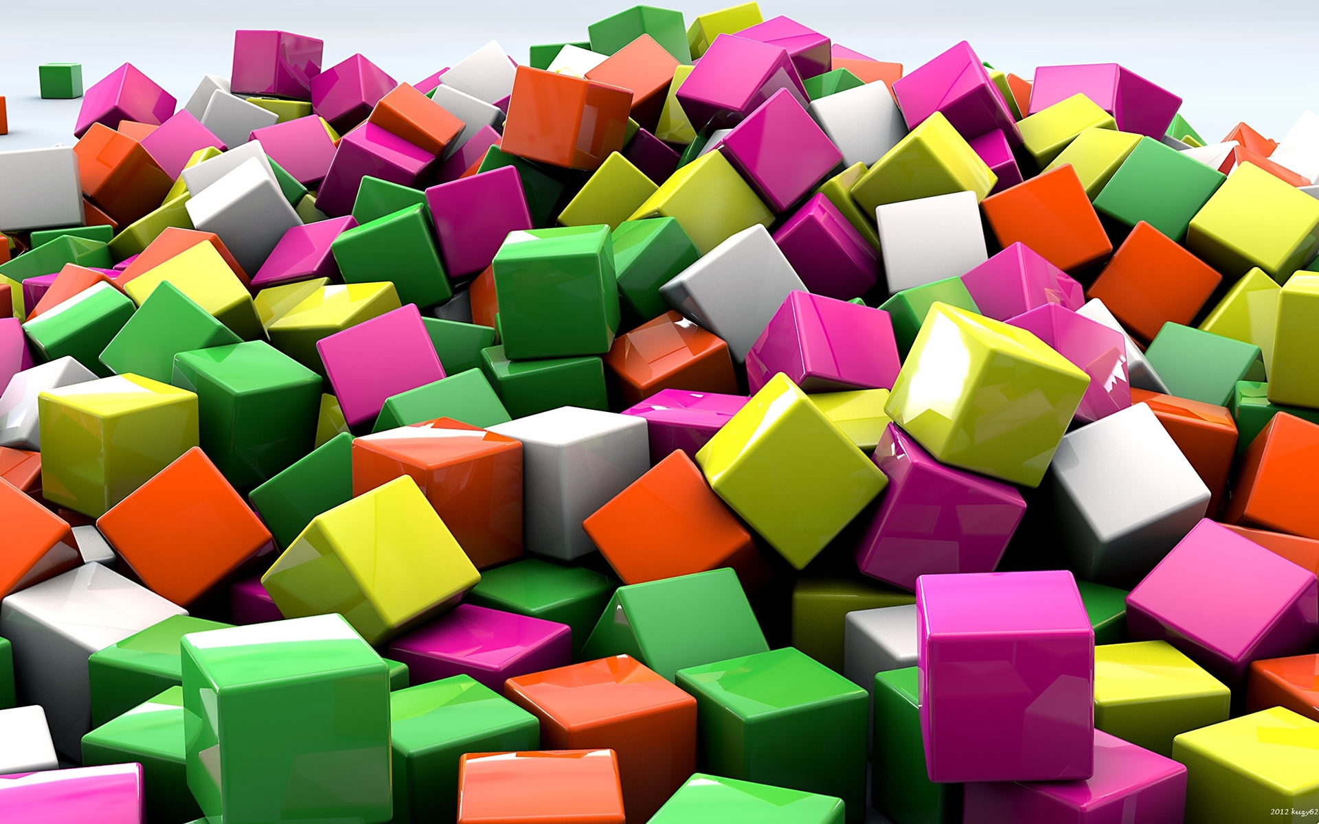 Kolorowe kwadraty 3D Wallpaper